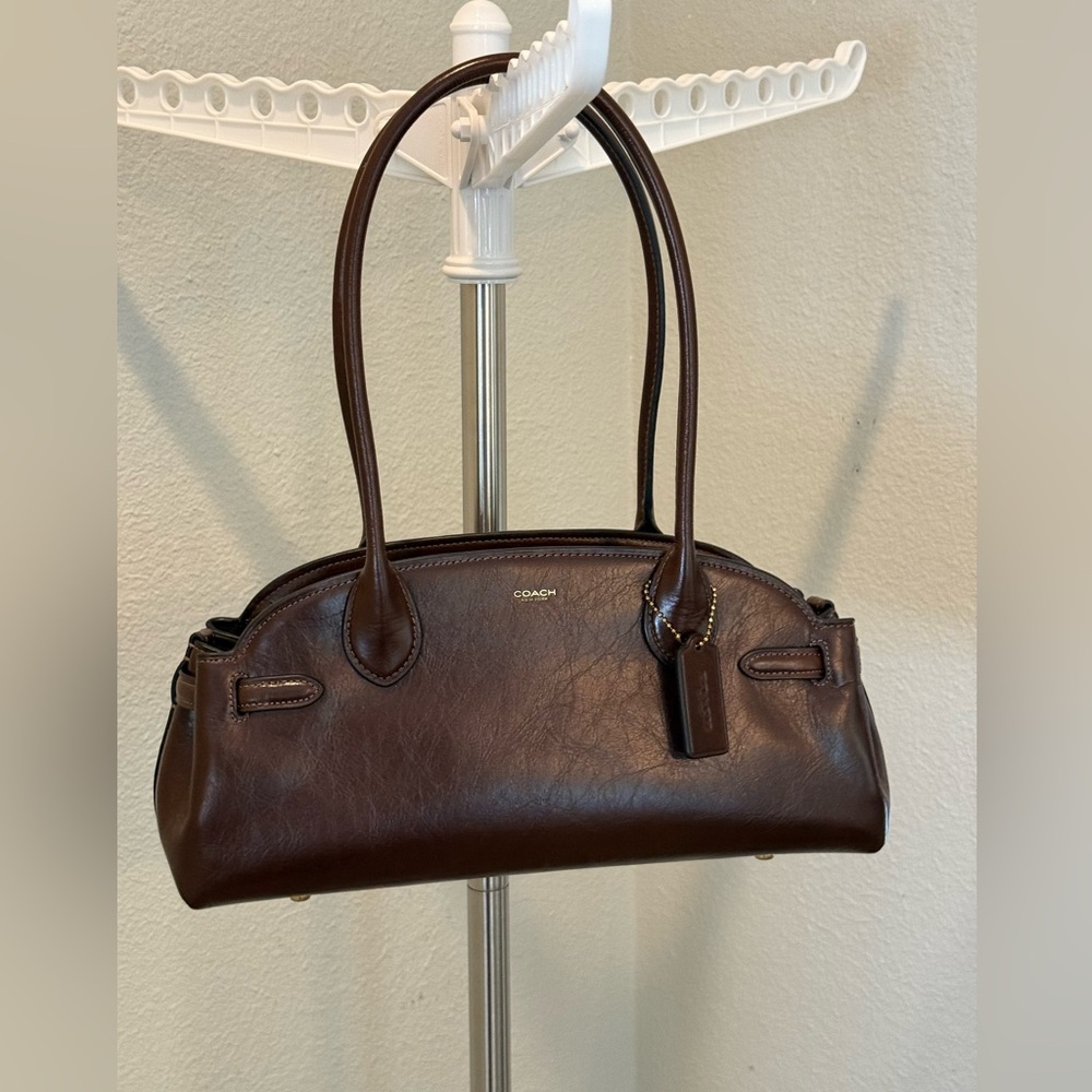 Coach Empire Carryall Bag 34 Glazed Leather Brass/Maple - Picture 2 of 16